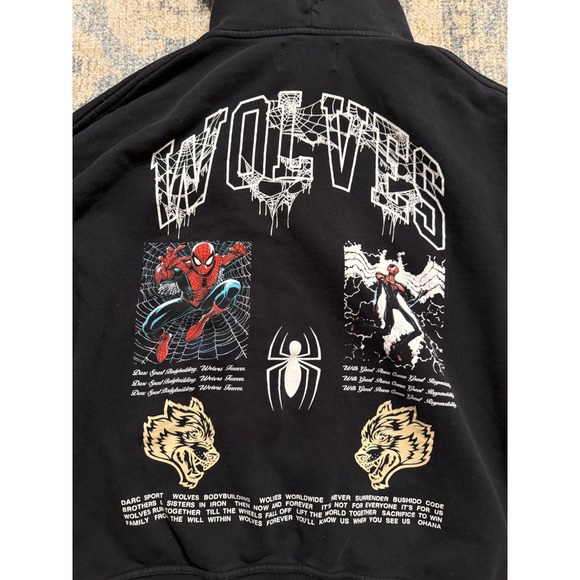 Darc Sport x Marvel Spider-Man WITH GREAT POWER Hoodie XL Excellent Condition - Picture 5 of 5